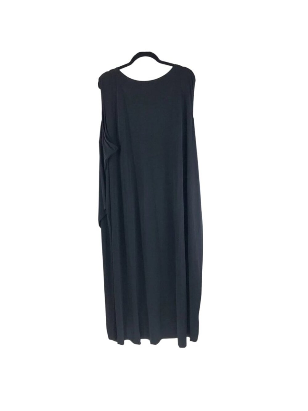 Roamans Maxi Dress Sleeveless Draped Scoop Neck Stretch Black Size 28W - Picture 2 of 4